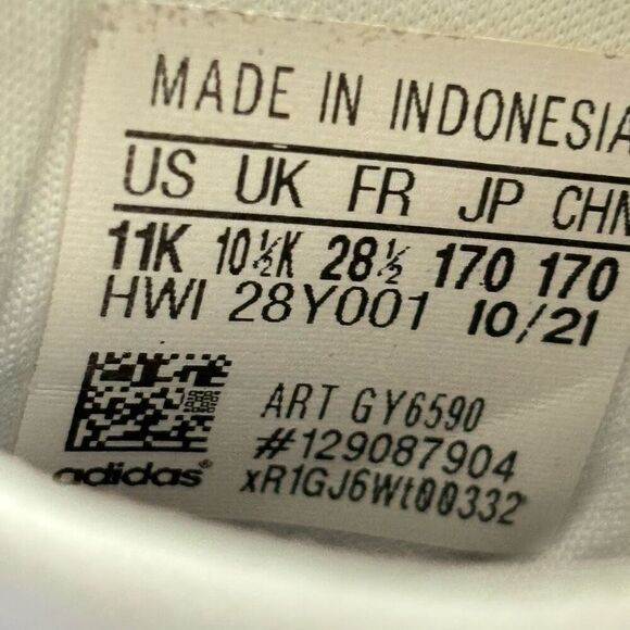 Adidas Cloudfoam Pure 2.0 Shoes Cloud White Kids   Sneakers tennis Shoes Size 11 - Picture 9 of 11